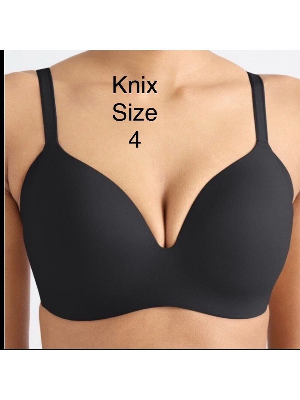 KNIX Wingwoman contour Black Bra Knix size 4 wireless adjustable straps 32-34CD